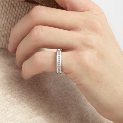 [Rose Jewelrys]ZERO 1 ONE-BAND PAVED DIAMONDS ON THE SPIRAL RING