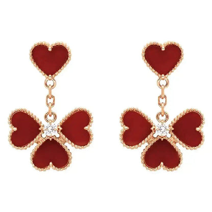 [Rose Jewelrys]SWEET CLOVER CARNELIAN EARRINGS