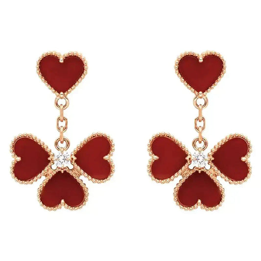 [Rose Jewelrys]SWEET CLOVER CARNELIAN EARRINGS
