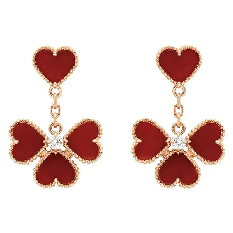 [🌹Rose💎]SWEET CLOVER CARNELIAN EARRINGS