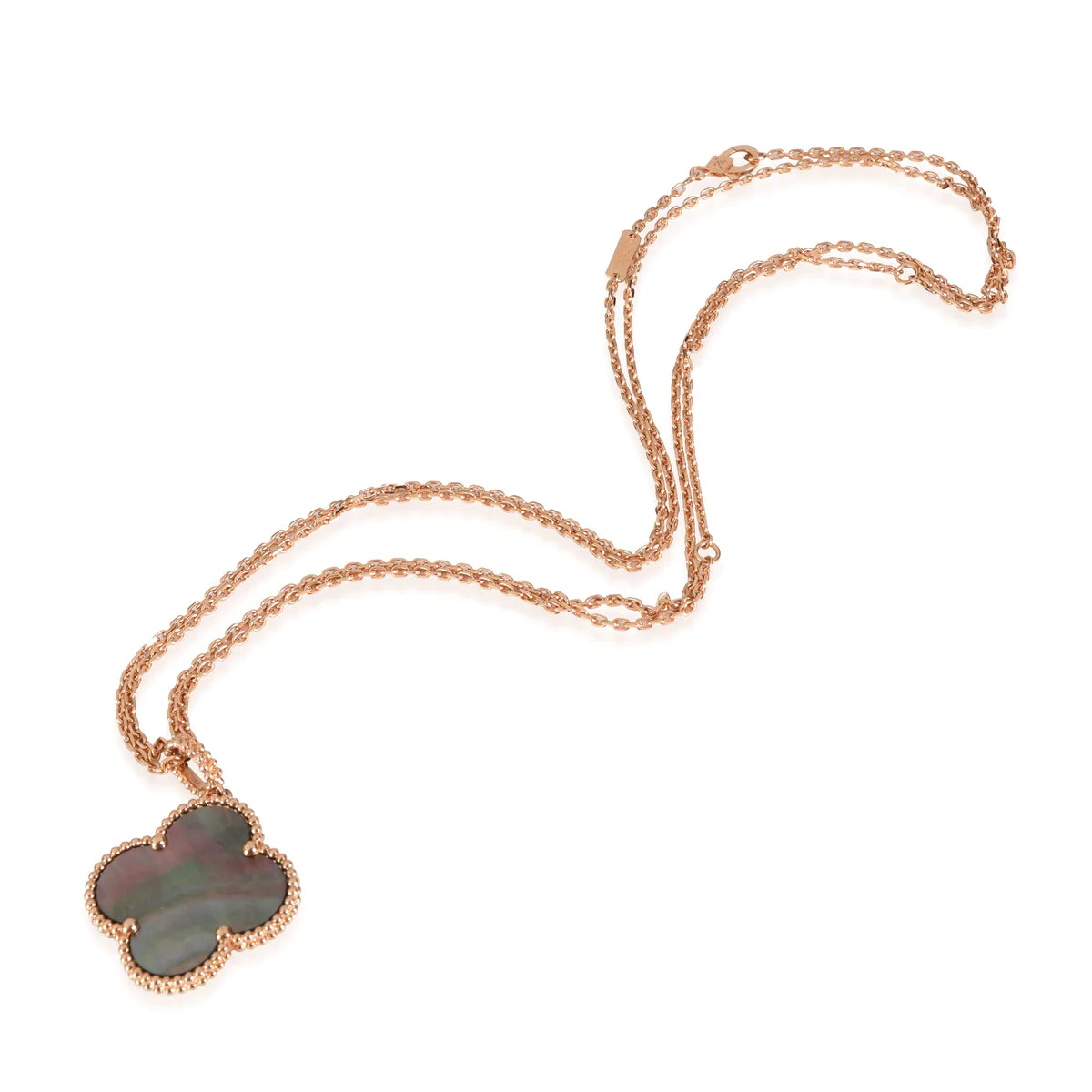 [Rose Jewelrys]CLOVER 25MM GOLD DARK MOP BIG CLOVER NECKLACE