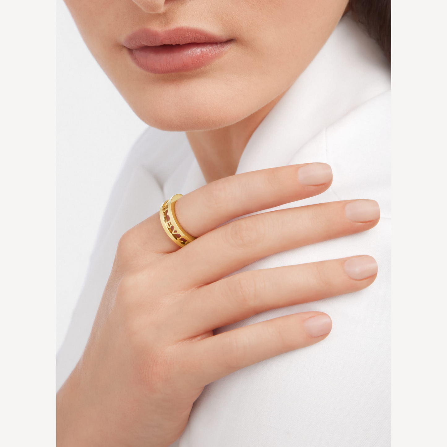 [Rose Jewelrys]ZERO 1 ONE-BAND WITH OPENWORK LOGO SPIRAL RING
