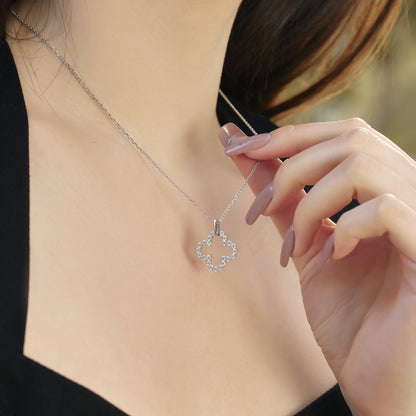 [Rose Jewels]Four-Leaf Clover Hollow Design Exquisite Necklace