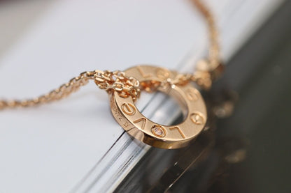 [Rose Jewelrys]LOVE NECKLACE ADJUSTABLE ROSE GOLD 2 DIAMOND