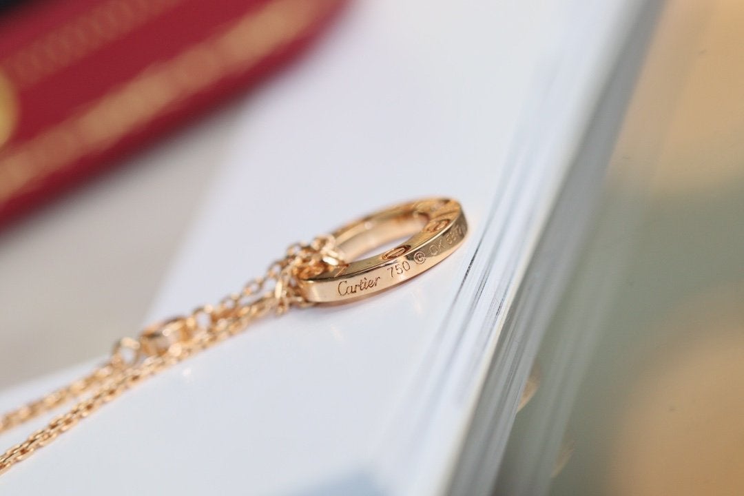 [Rose Jewelrys]LOVE NECKLACE ADJUSTABLE ROSE GOLD 2 DIAMOND