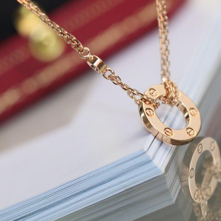 [Rose Jewelrys]LOVE NECKLACE ADJUSTABLE ROSE GOLD 2 DIAMOND