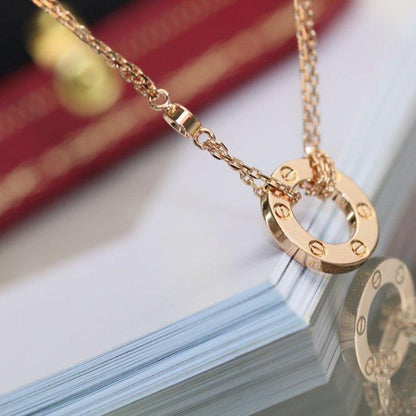 [Rose Jewelrys]LOVE NECKLACE ADJUSTABLE ROSE GOLD 2 DIAMOND