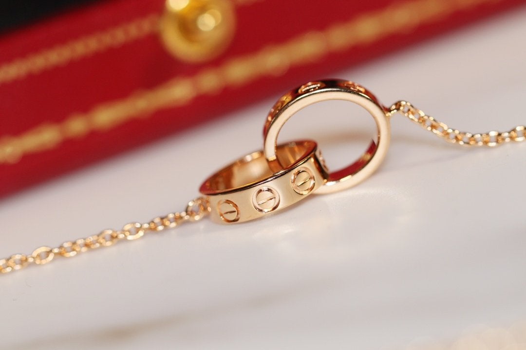[Rose Jewelrys]LOVE NECKLACE PINK GOLD AND SILVER