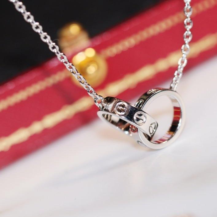 [Rose Jewelrys]LOVE NECKLACE PINK GOLD AND SILVER
