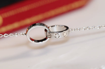 [Rose Jewelrys]LOVE NECKLACE PINK GOLD AND SILVER