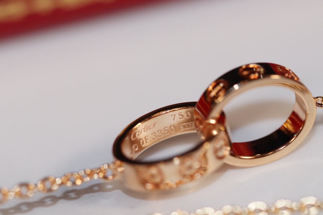 [Rose Jewelrys]LOVE NECKLACE PINK GOLD AND SILVER