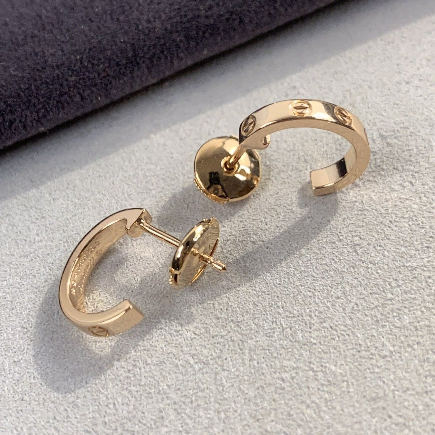 [Rose Jewelrys]LOVE EARRINGS 2.65MM PINK GOLD