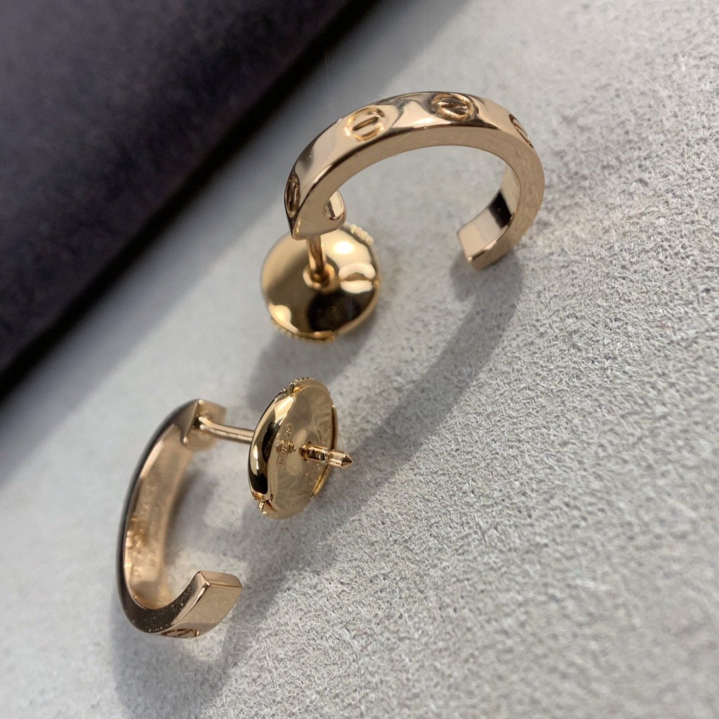 [Rose Jewelrys]LOVE EARRINGS 2.65MM PINK GOLD