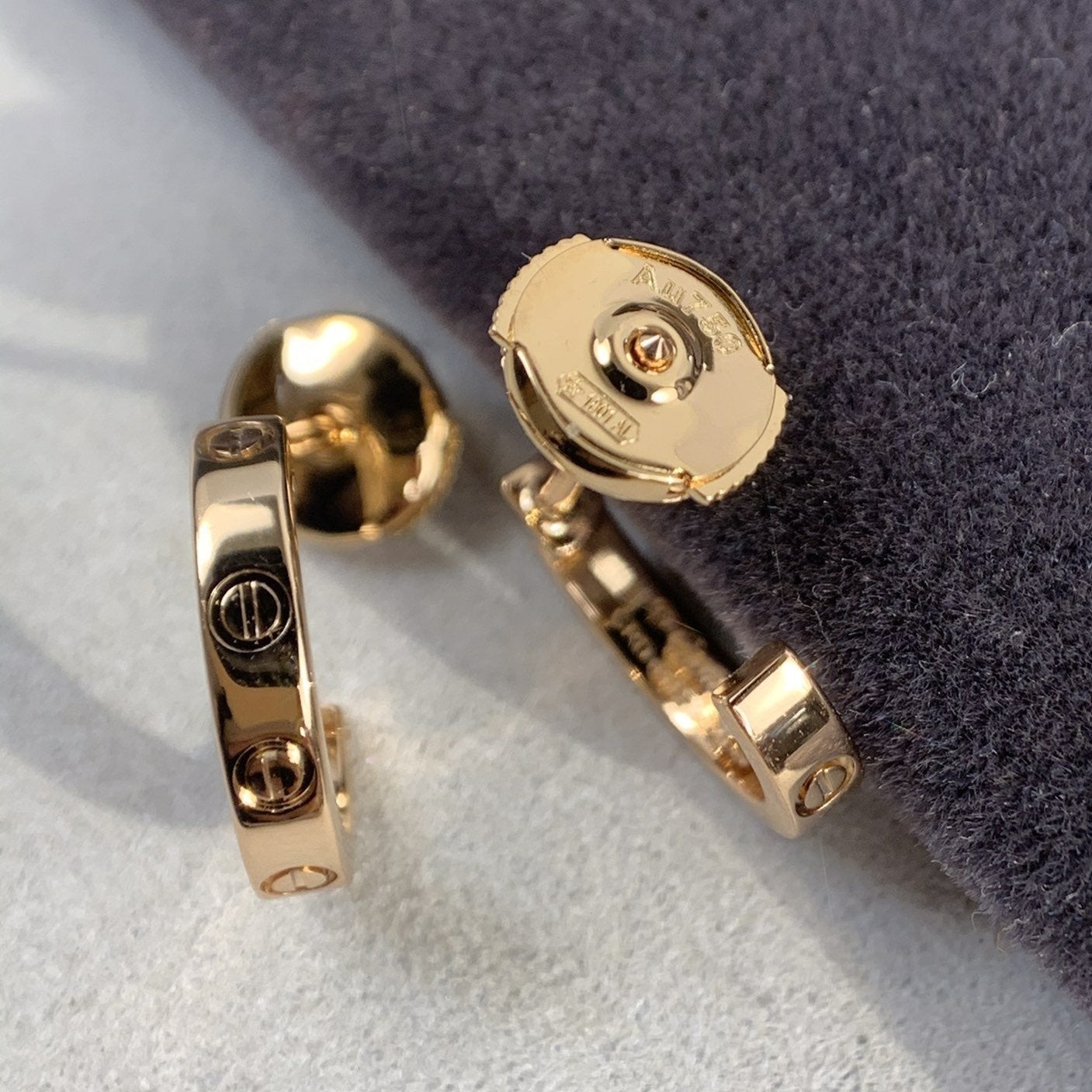 [Rose Jewelrys]LOVE EARRINGS 2.65MM PINK GOLD