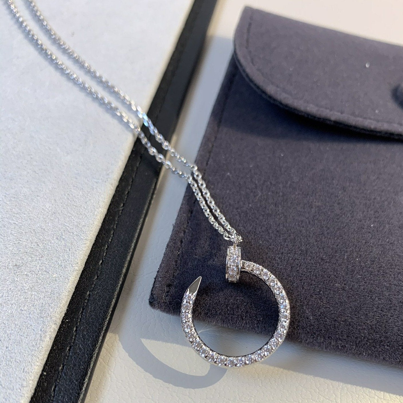 [Rose Jewelrys]JUSTE NECKLACE SILVER DIAMONDS