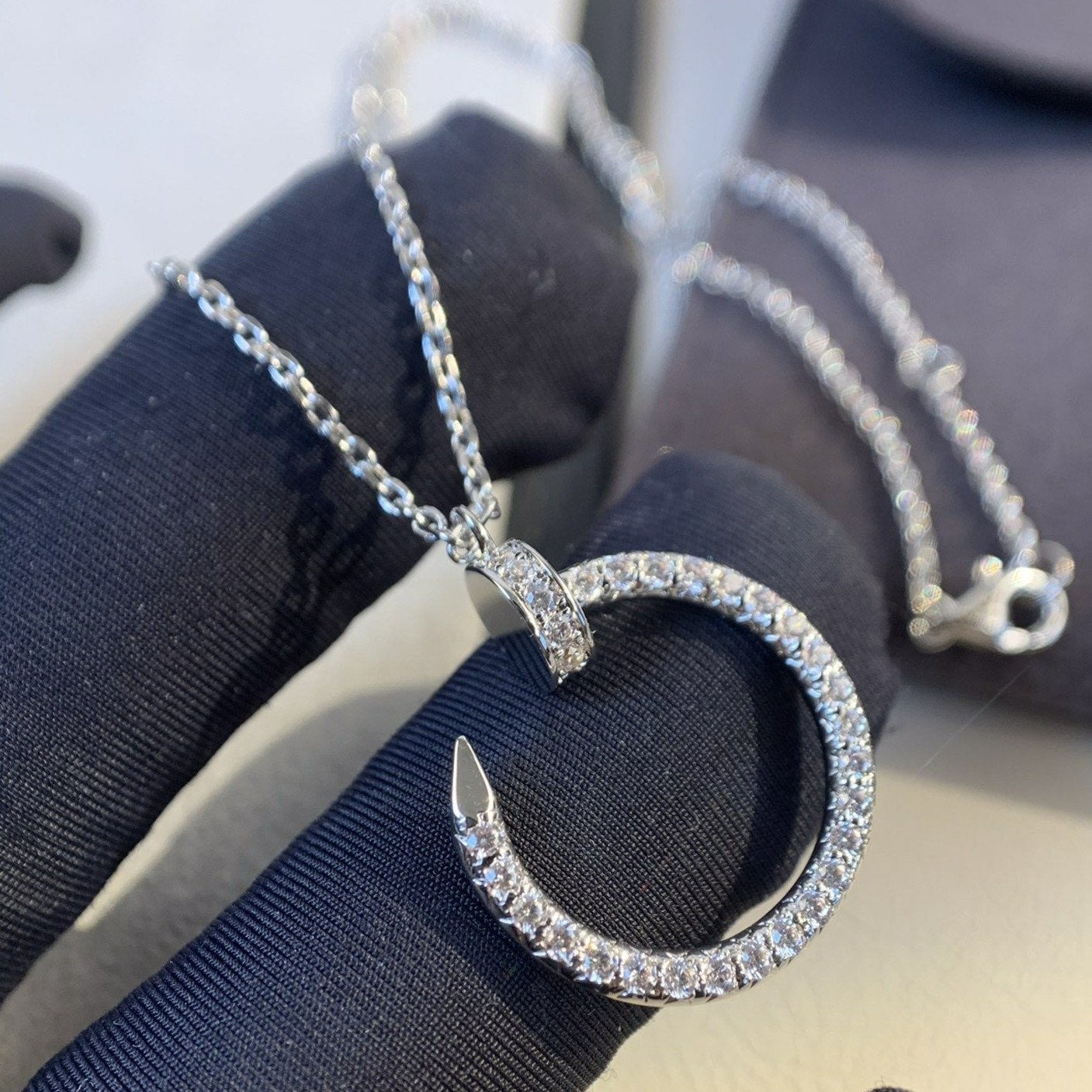 [Rose Jewelrys]JUSTE NECKLACE SILVER DIAMONDS