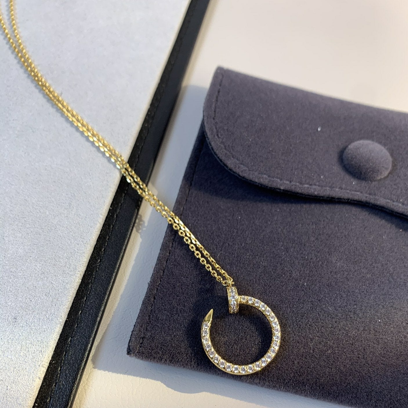 [Rose Jewelrys]JUSTE NECKLACE GOLD DIAMONDS