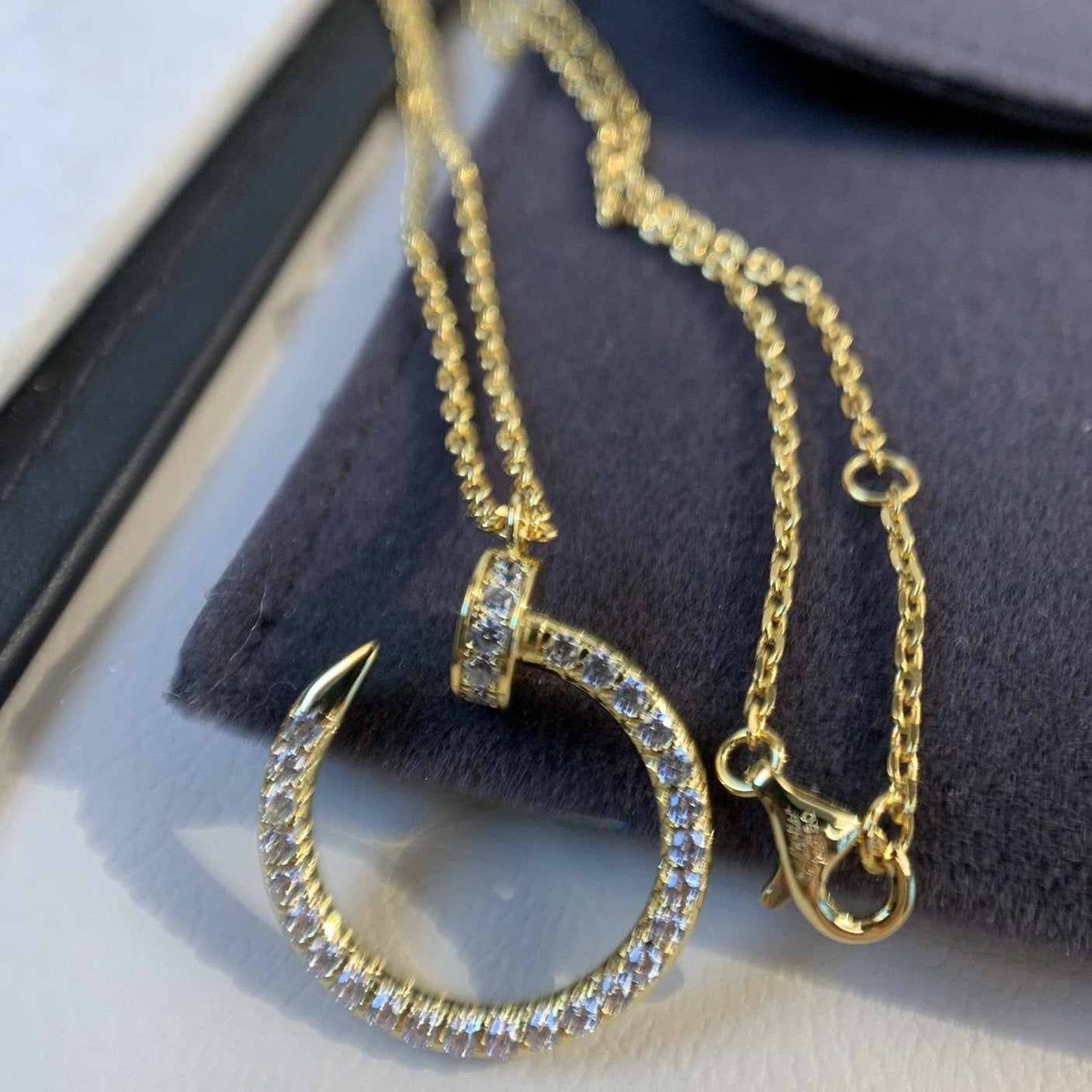 [Rose Jewelrys]JUSTE NECKLACE GOLD DIAMONDS