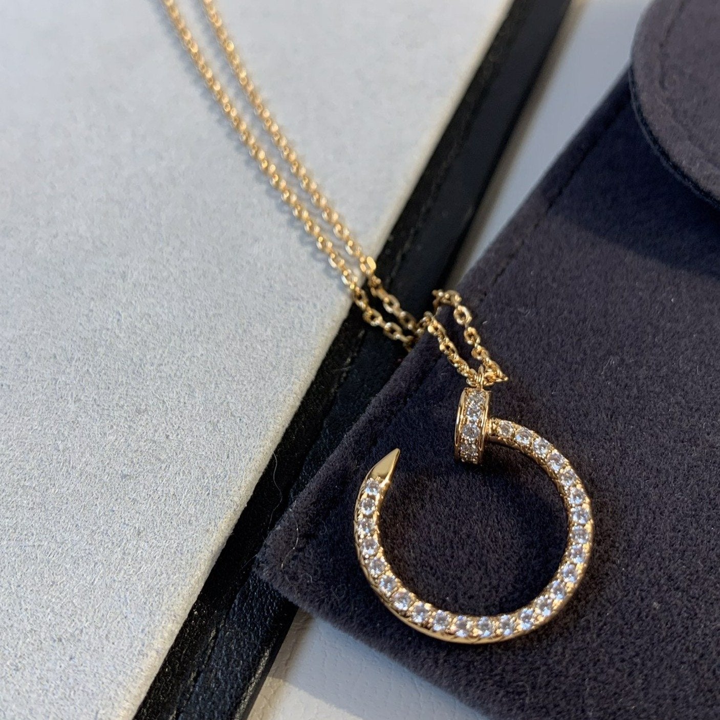 [Rose Jewelrys]JUSTE NECKLACE PINK GOLD DIAMONDS