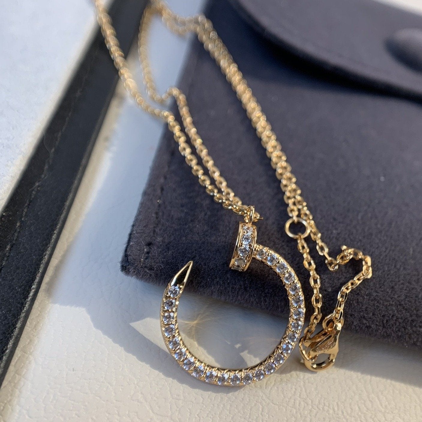 [Rose Jewelrys]JUSTE NECKLACE PINK GOLD DIAMONDS