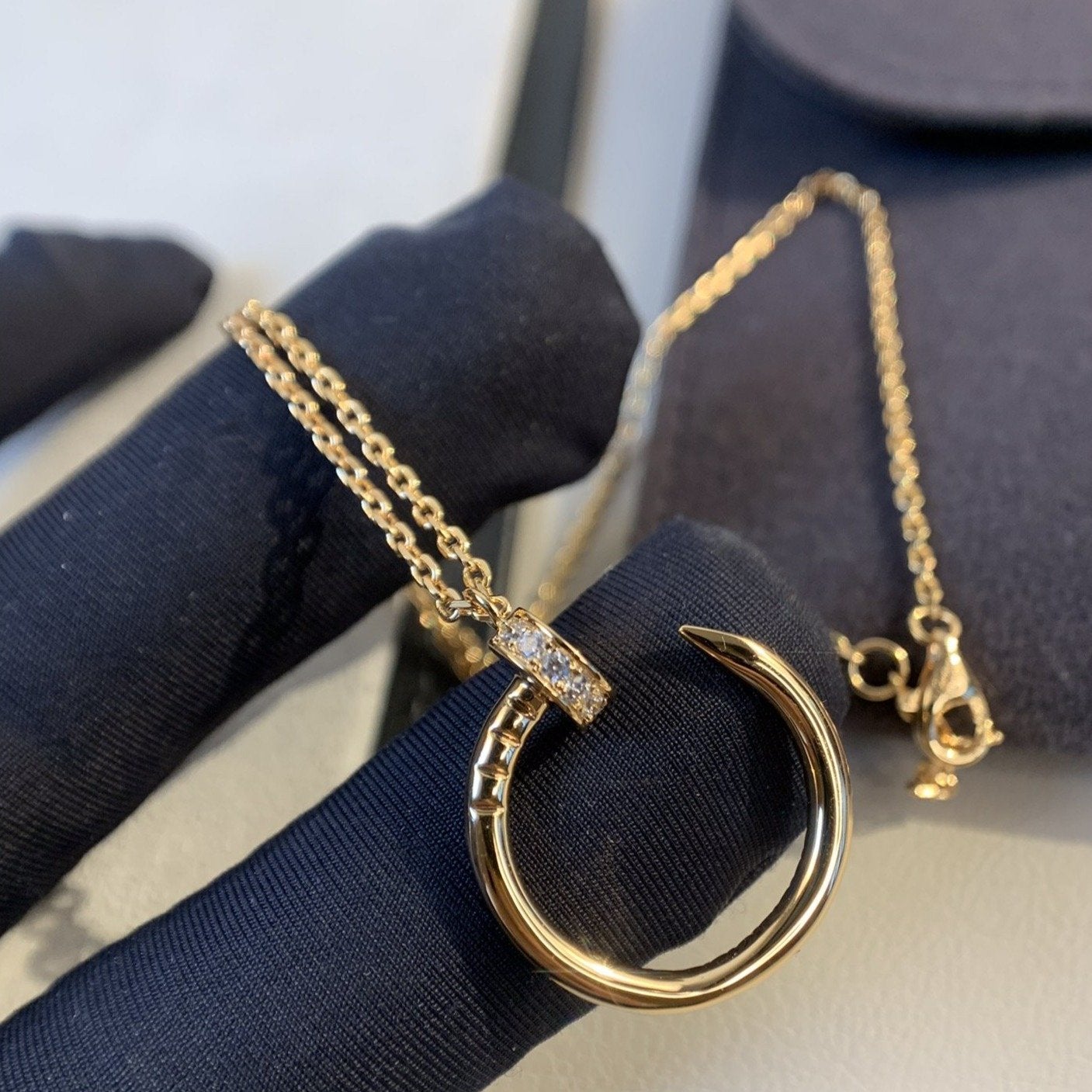[Rose Jewelrys]JUSTE NECKLACE PINK GOLD DIAMONDS
