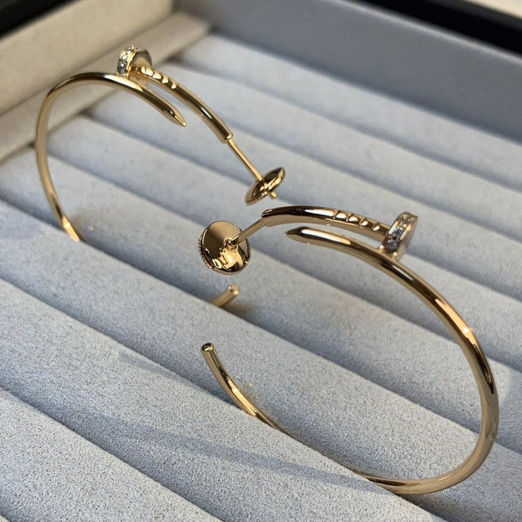 [🌹Rose💎]JUSTE EARRINGS GOLD DIAMONDS 1.8MM