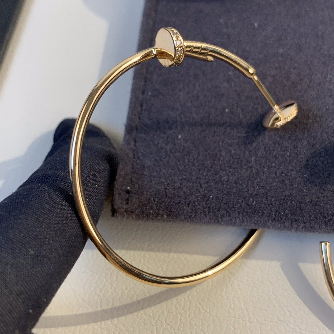[Rose Jewelrys]JUSTE EARRINGS GOLD DIAMONDS 1.8MM