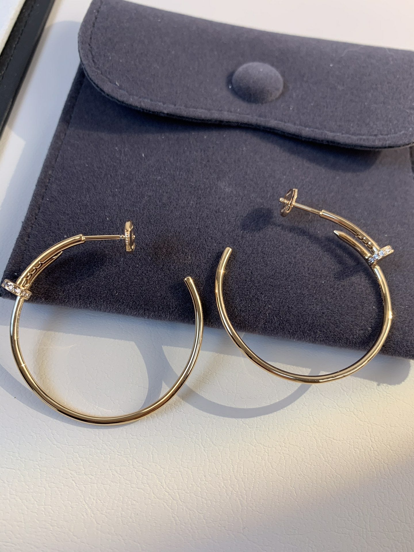 [Rose Jewelrys]JUSTE EARRINGS GOLD DIAMONDS 1.8MM