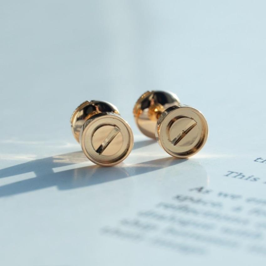 [Rose Jewelrys]LOVE EARRINGS PINK GOLD 10MM
