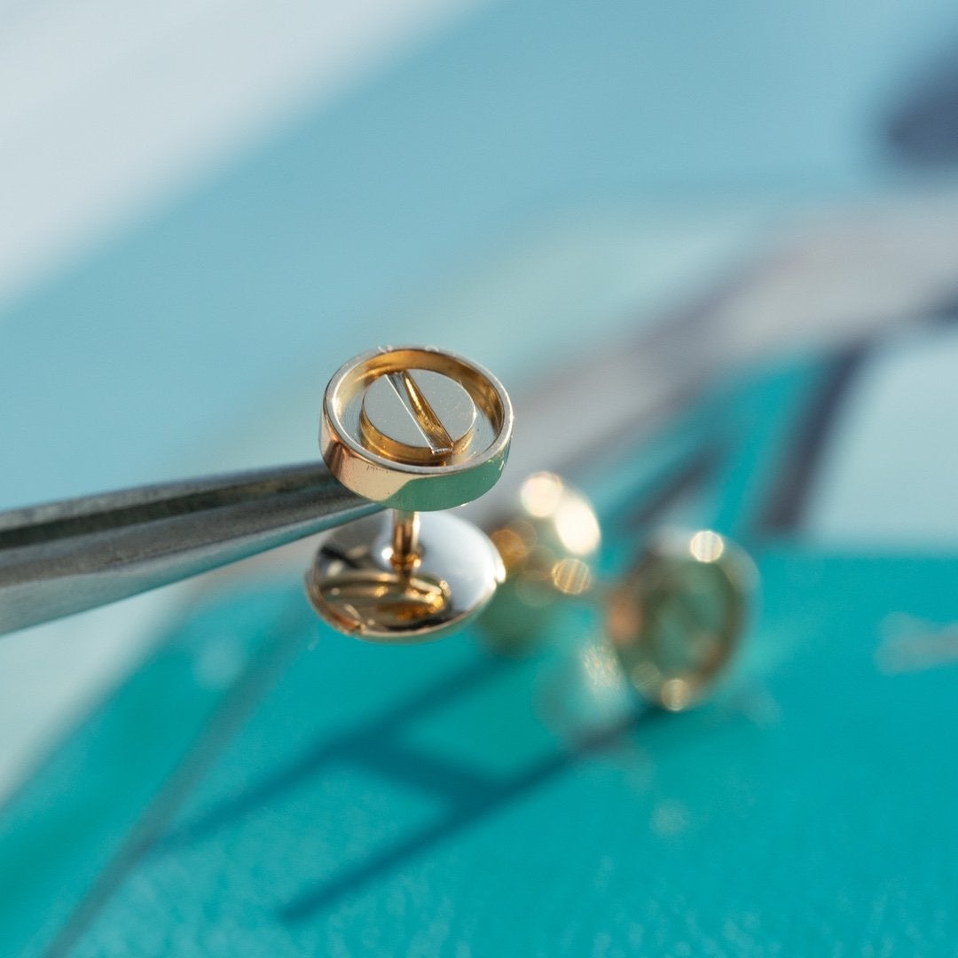 [Rose Jewelrys]LOVE EARRINGS PINK GOLD 10MM