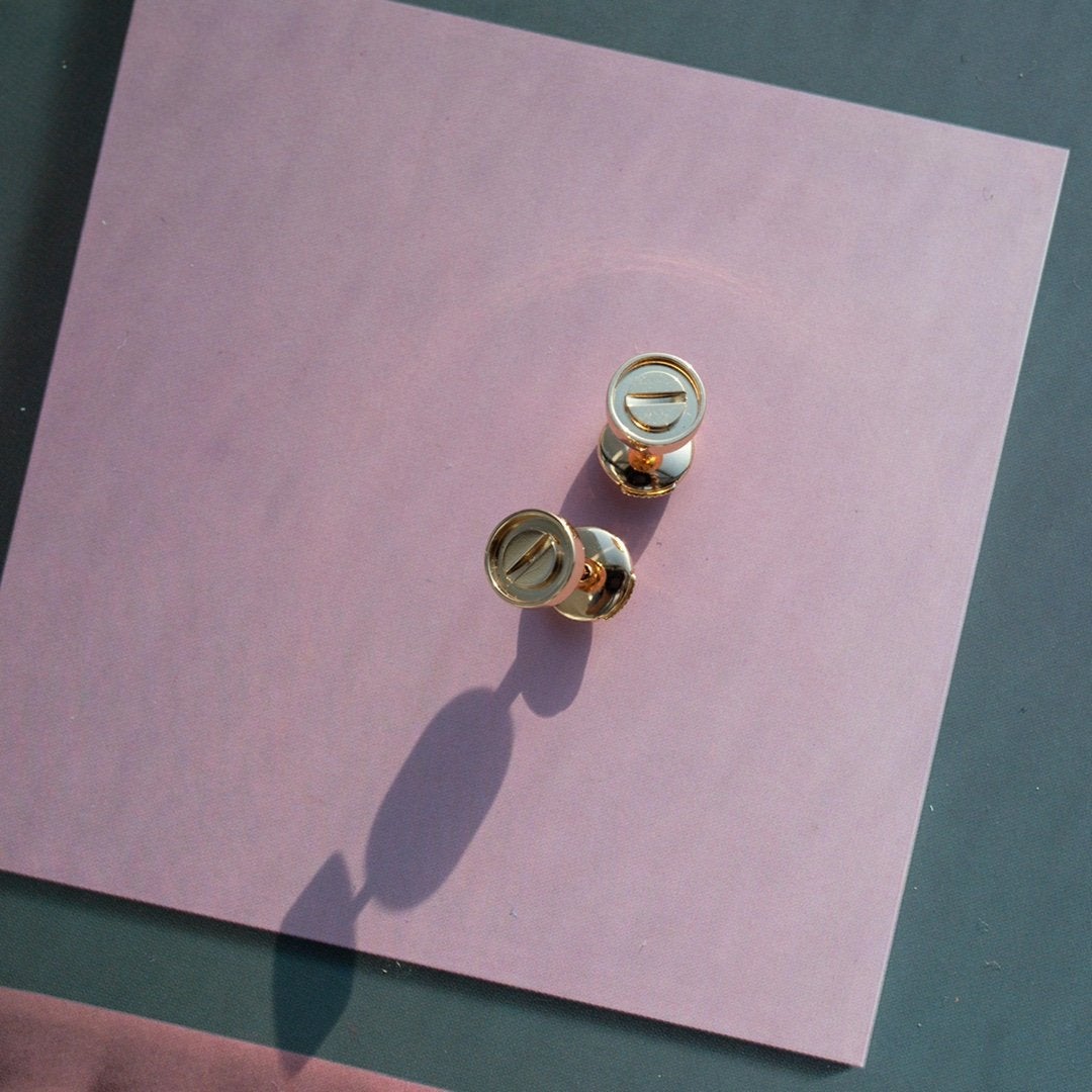 [Rose Jewelrys]LOVE EARRINGS PINK GOLD 10MM
