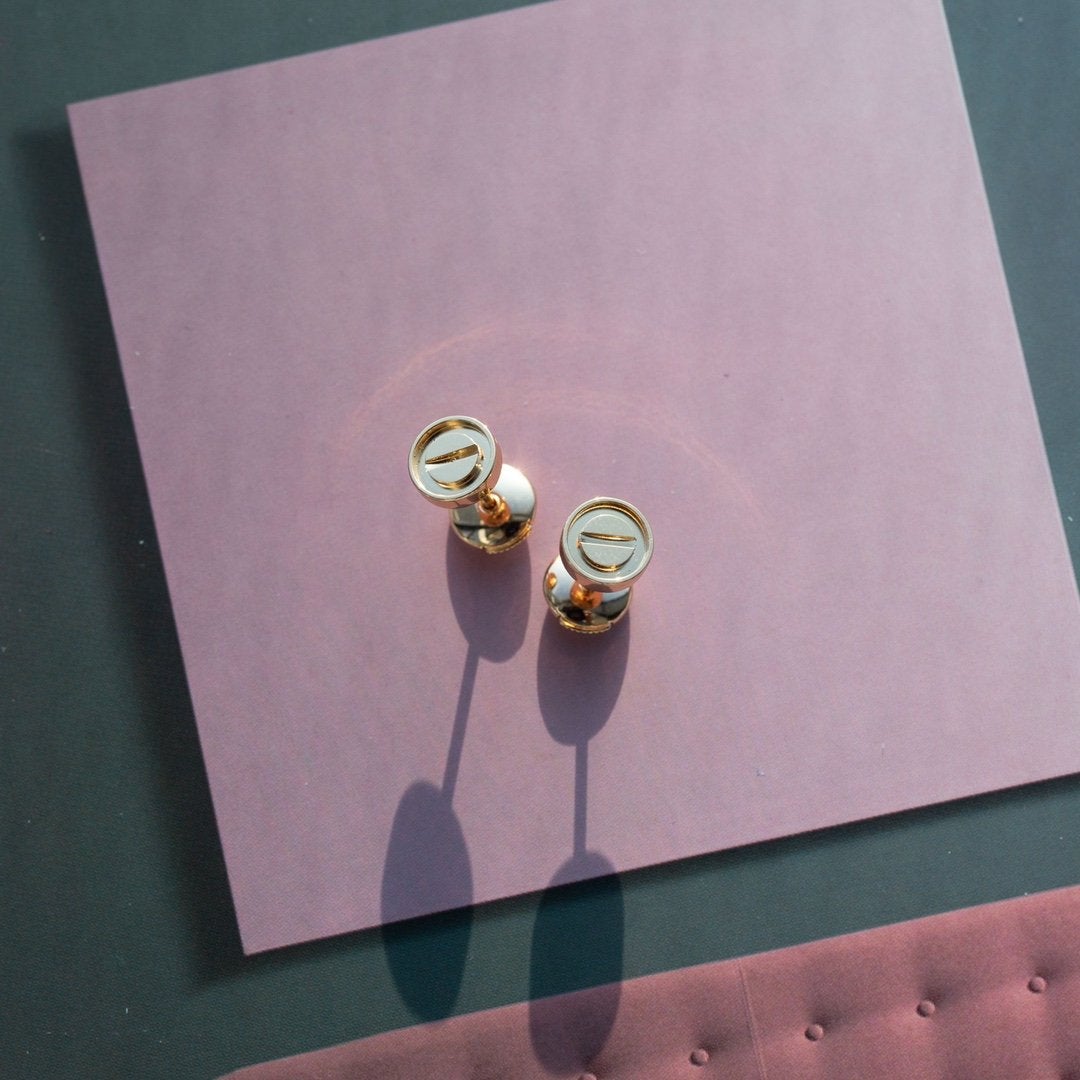 [Rose Jewelrys]LOVE EARRINGS PINK GOLD 10MM