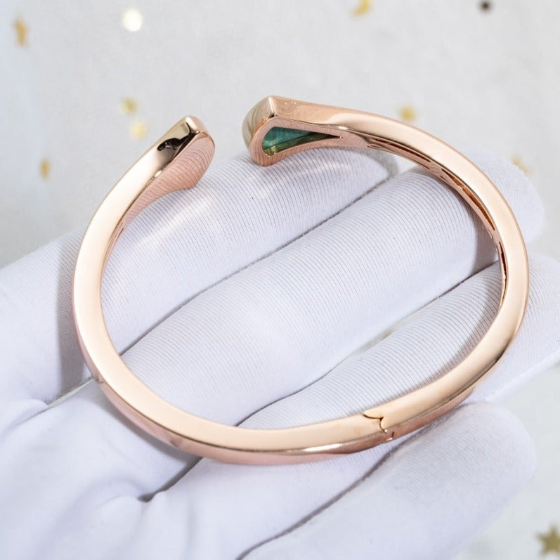 [Rose Jewelrys]DREAM BRACELET OPEN MALACHITE PINK GOLD