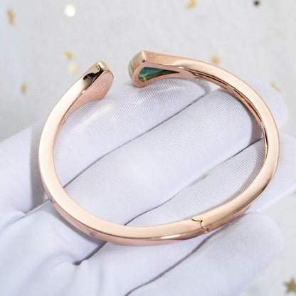 [Rose Jewelrys]DREAM BRACELET OPEN MALACHITE PINK GOLD