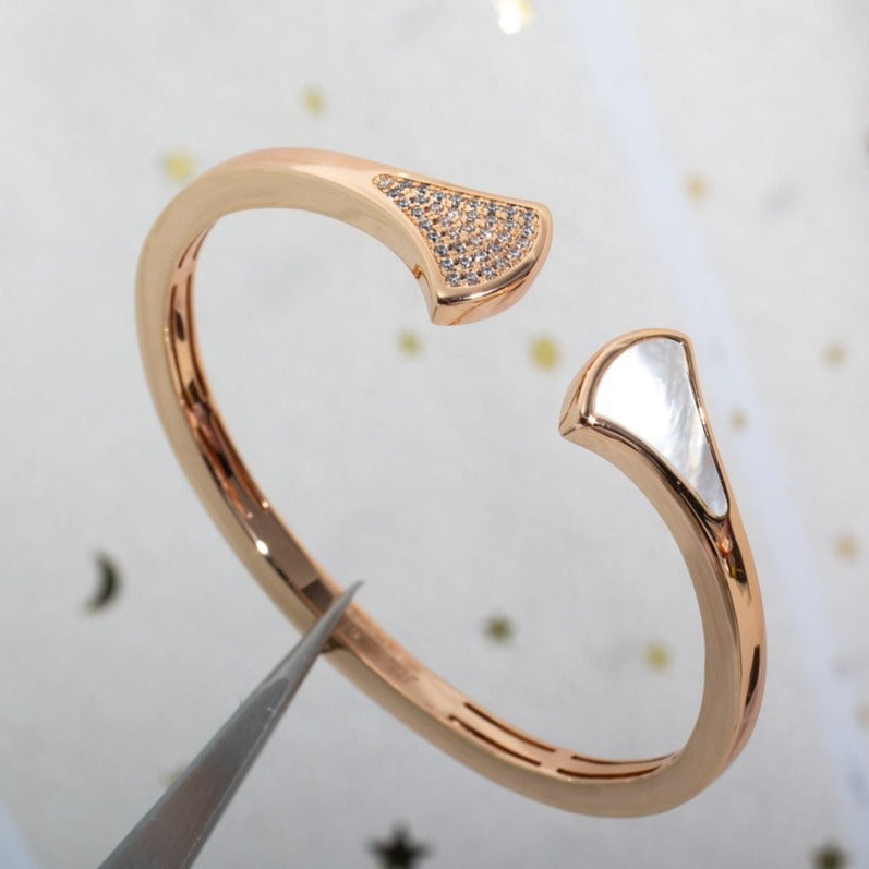 [Rose Jewelrys]DREAM BRACELET OPEN PINK GOLD MOP DIAMOND