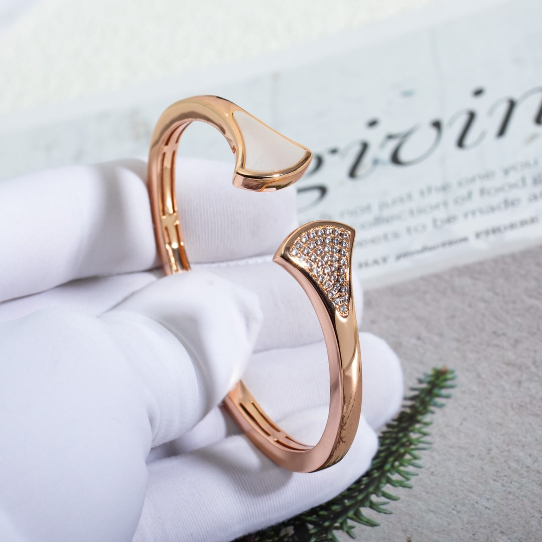 [Rose Jewelrys]DREAM BRACELET OPEN PINK GOLD MOP DIAMOND