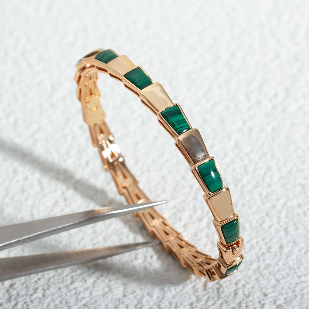 [Rose Jewelrys]SERPENTI BRACELET PINK GOLD MALACHITE