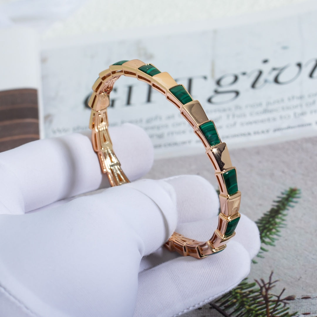 [Rose Jewelrys]SERPENTI BRACELET PINK GOLD MALACHITE