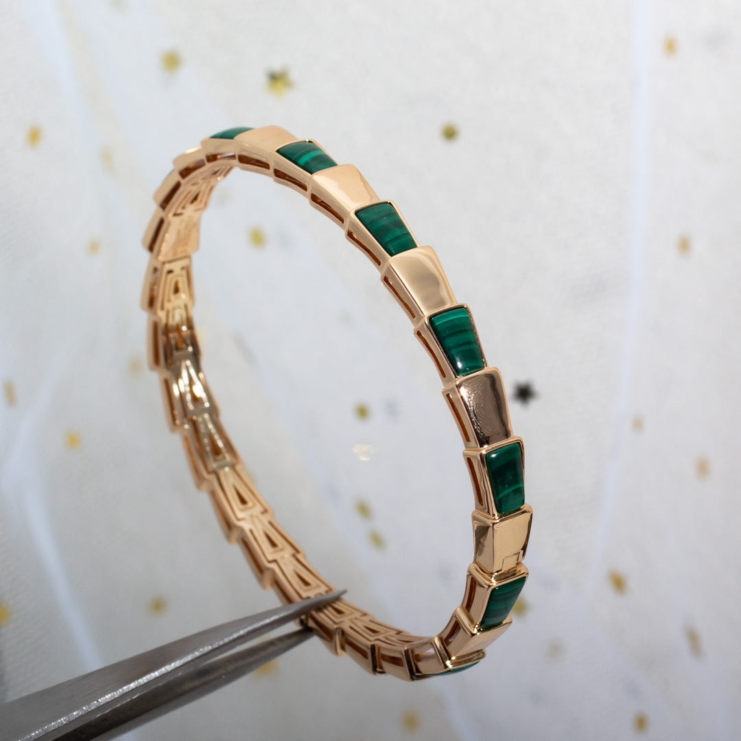 [Rose Jewelrys]SERPENTI BRACELET PINK GOLD MALACHITE