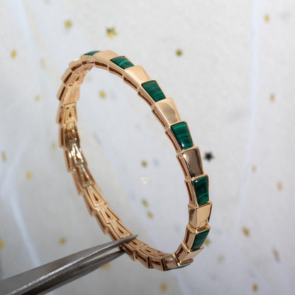 [Rose Jewelrys]SERPENTI BRACELET PINK GOLD MALACHITE