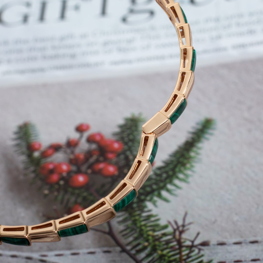[Rose Jewelrys]SERPENTI BRACELET PINK GOLD MALACHITE