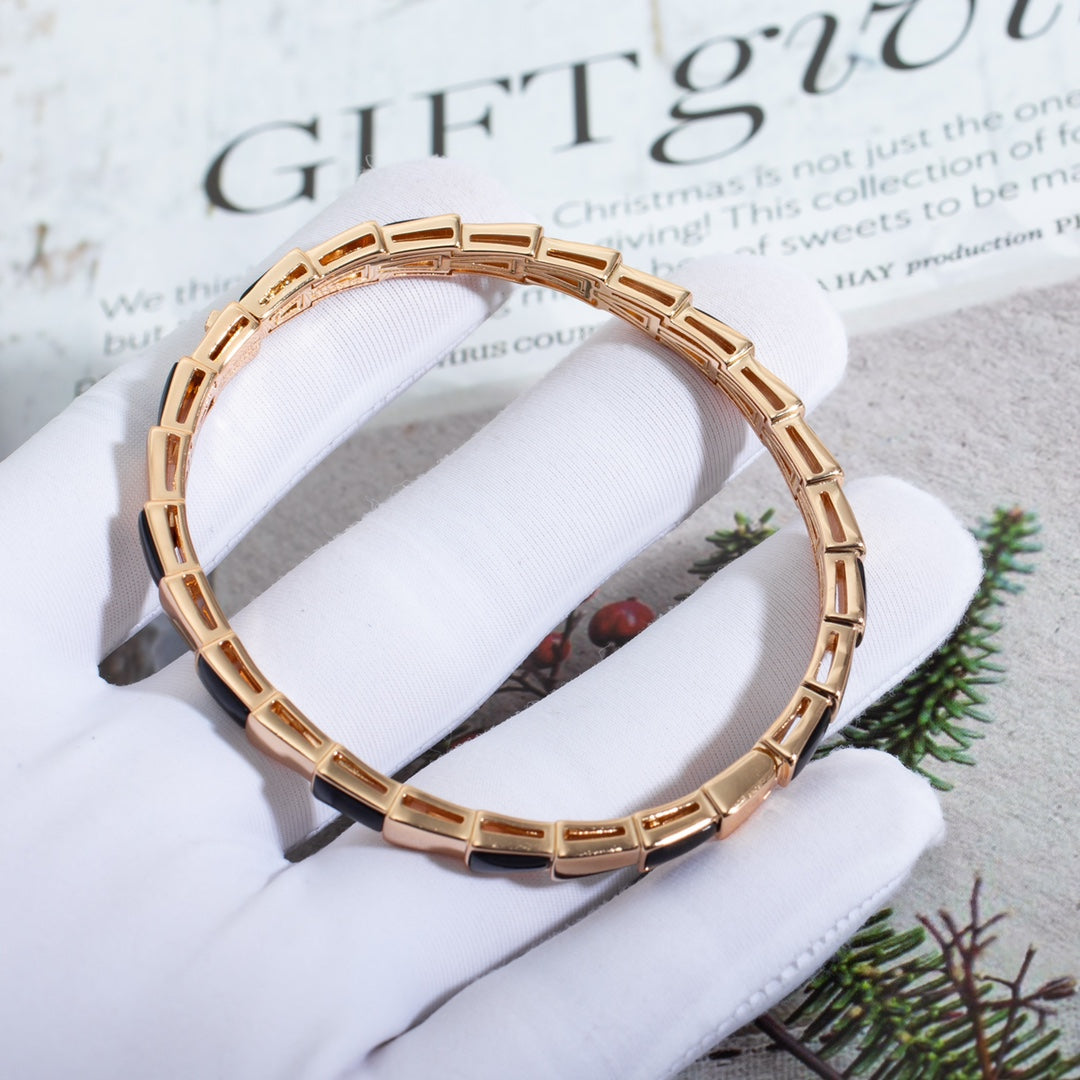 [Rose Jewelrys]SERPENTI BRACELET PINK GOLD ONYX