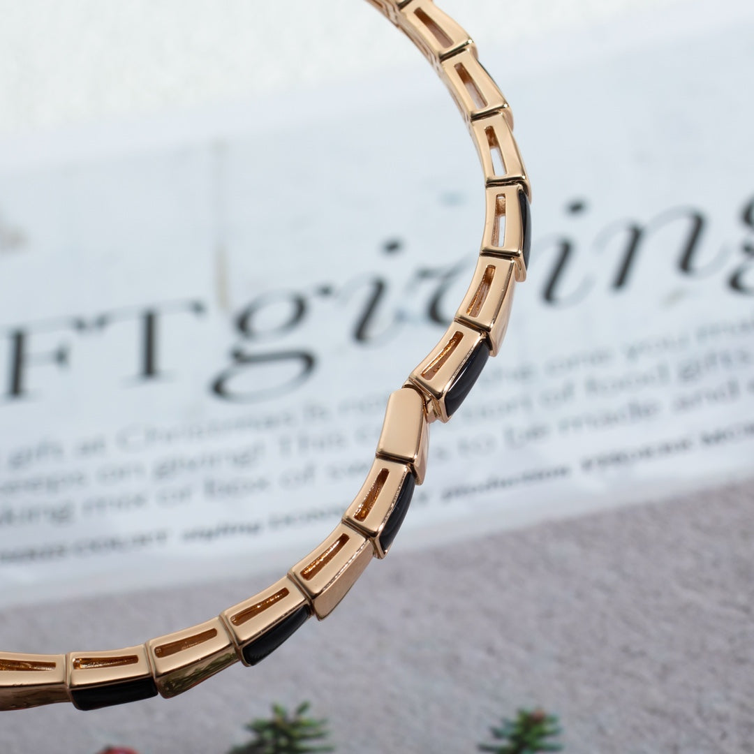 [Rose Jewelrys]SERPENTI BRACELET PINK GOLD ONYX