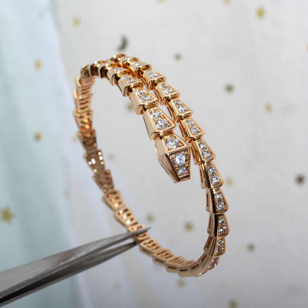 [Rose Jewelrys]SERPENTI BRACELET 6.8MM PINK GOLD DIAMOND