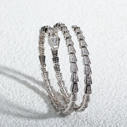 [Rose Jewelrys]SERPENTI BRACELET SILVER DIAMOND DOUBLE ROW