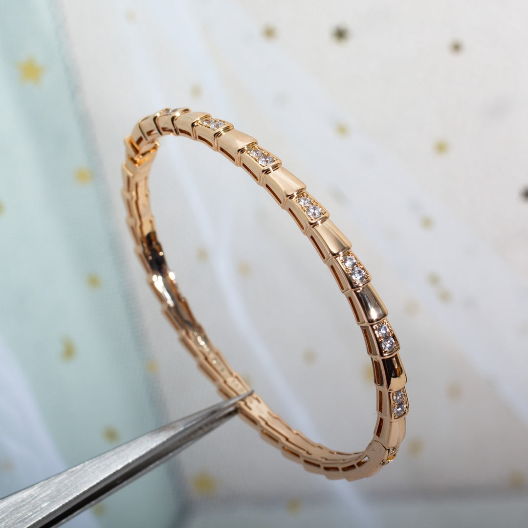 [Rose Jewelrys]SERPENTI SMALL BRACELET PINK GOLD DIAMOND