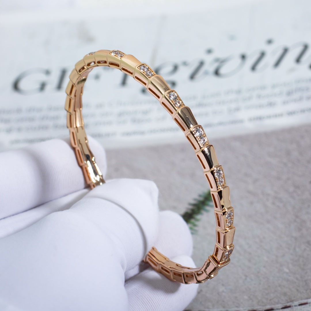 [Rose Jewelrys]SERPENTI SMALL BRACELET PINK GOLD DIAMOND