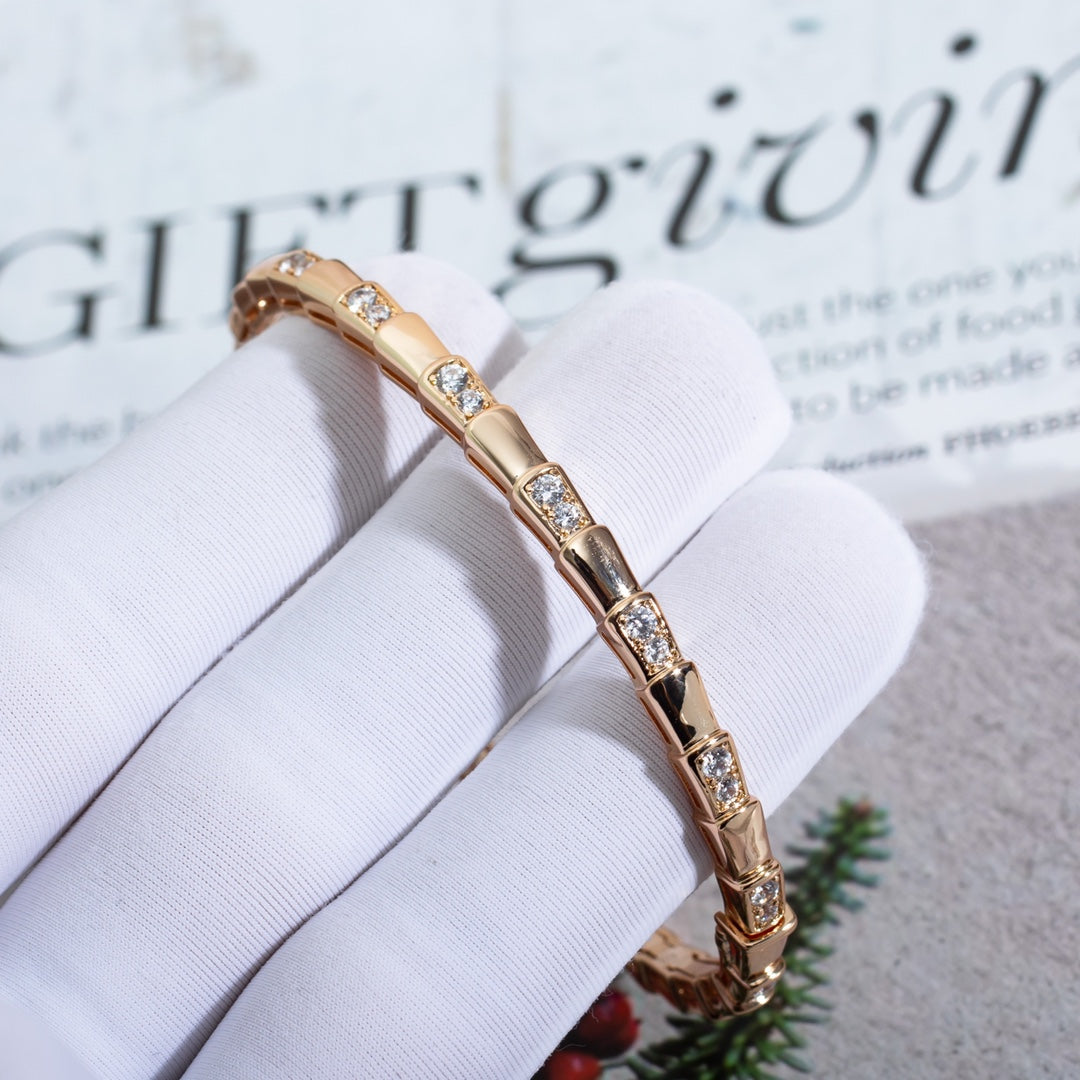 [Rose Jewelrys]SERPENTI SMALL BRACELET PINK GOLD DIAMOND