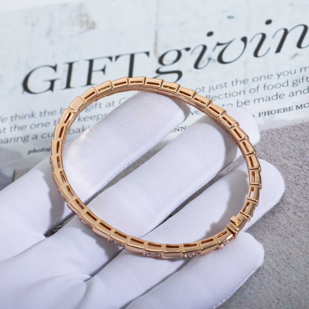 [Rose Jewelrys]SERPENTI SMALL BRACELET PINK GOLD DIAMOND