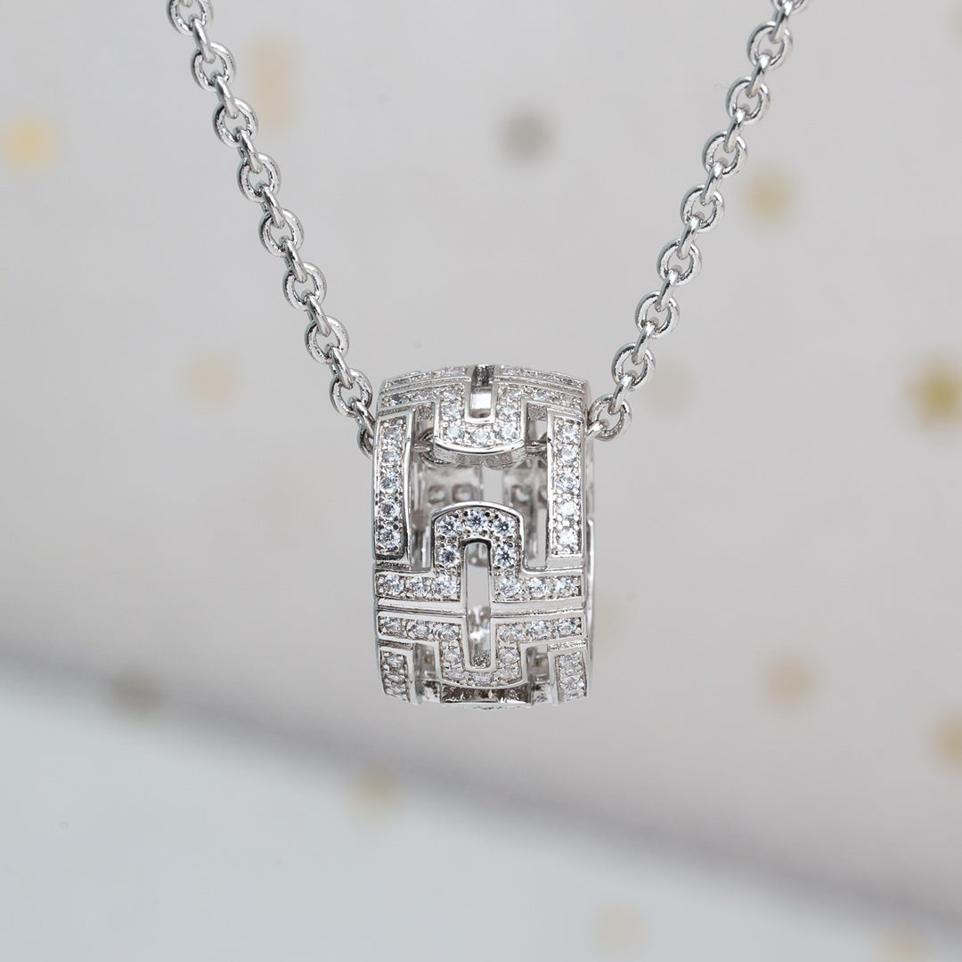 [Rose Jewelrys]PARENTESI NECKLACE SILVER DIAMOND